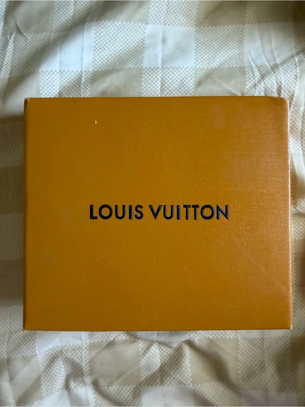 Louis Vuitton Cream Dust Bag in Tan Box